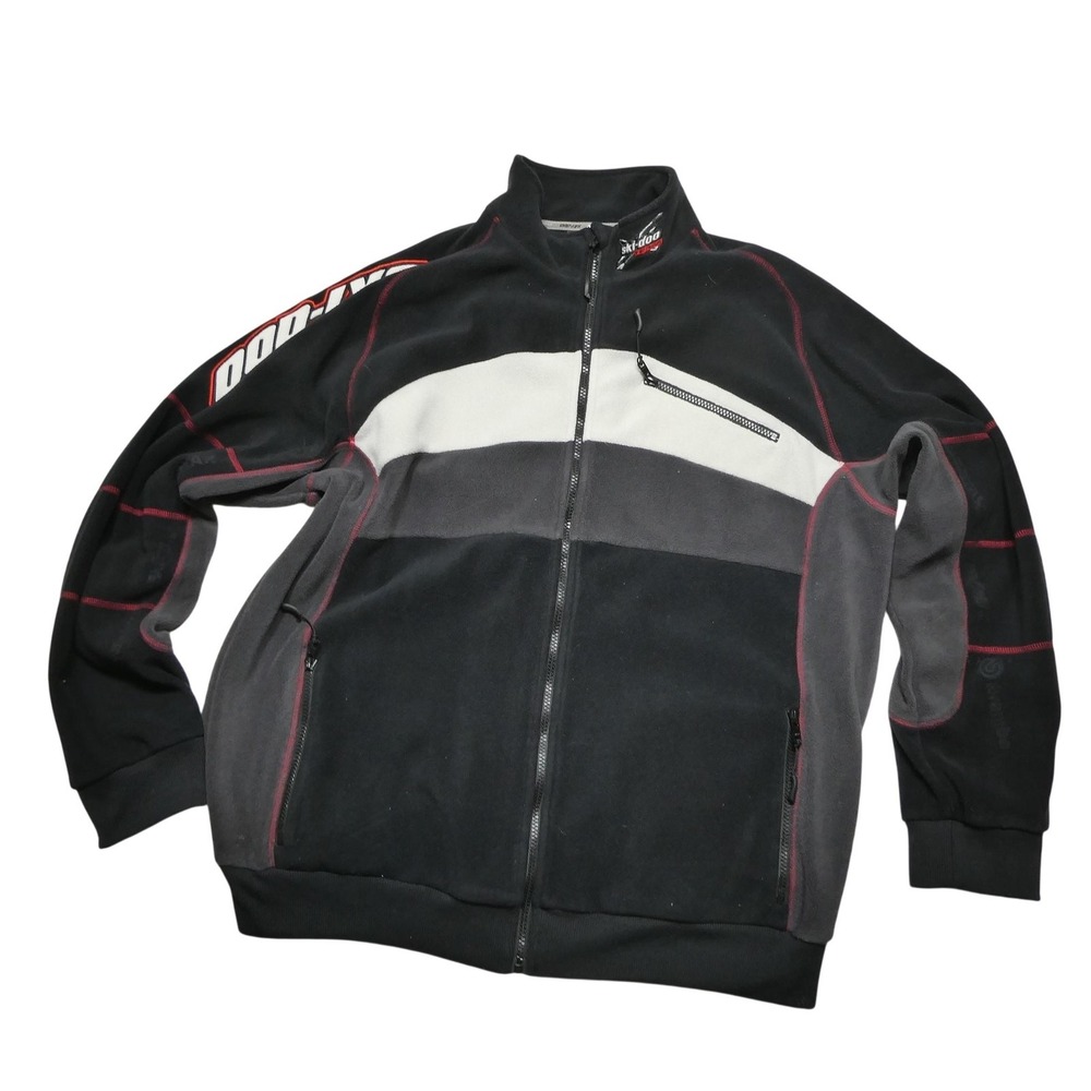 Ski-Doo X-Team Jacket Mens XL Black Fleece Full Zip Racing Snowmobile 453 519
